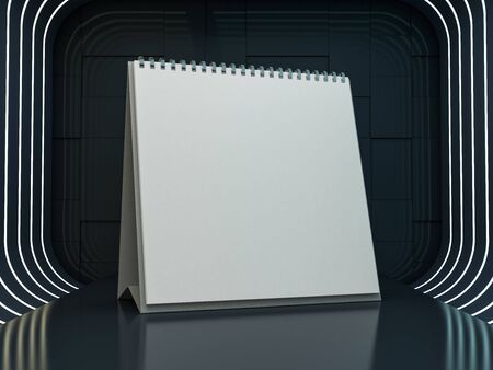 Empty desk calendar. Mockup design luxury concept. 3D renderingの写真素材