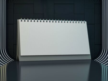 Empty desk calendar. Mockup design luxury concept. 3D renderingの写真素材