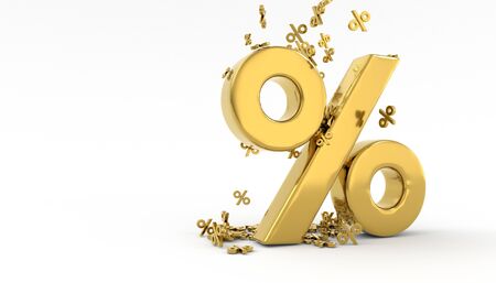 Seasonal sales background with percent discount pattern. Business illustration. 3D renderingの写真素材