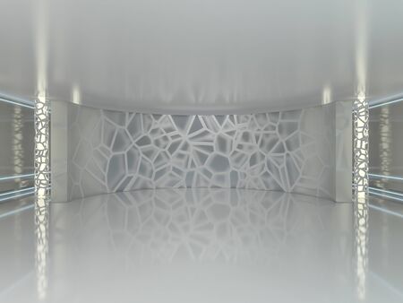 Abstract modern architecture background, empty open space interior. 3D renderingの写真素材