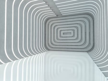 Abstract modern architecture background, empty open space interior. 3D renderingの写真素材