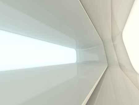 Abstract modern architecture background, empty open space interior. 3D renderingの写真素材