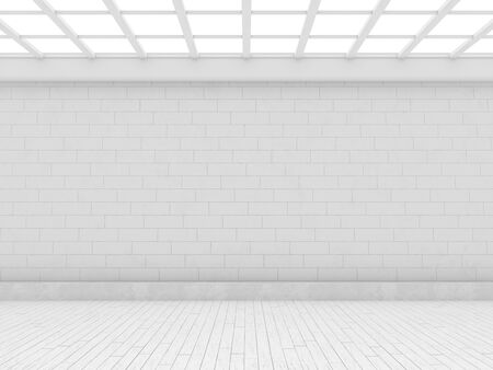 Abstract modern architecture background, empty open space interior. 3D renderingの写真素材