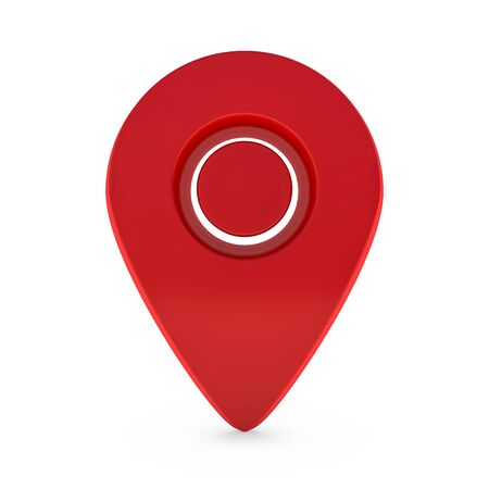 Realistic pointer of map. Red map marker icon. 3D renderingの写真素材