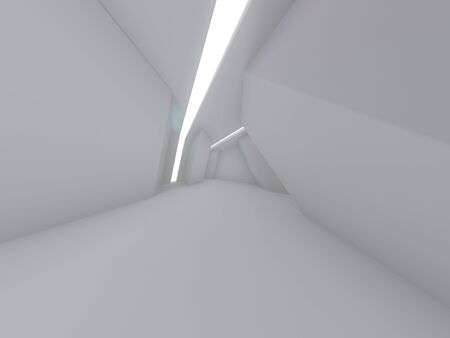Abstract modern architecture background, empty open space interior. 3D renderingの写真素材
