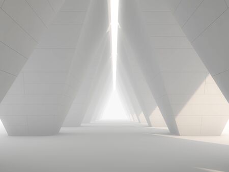 Abstract modern architecture background, empty open space interior. 3D renderingの写真素材