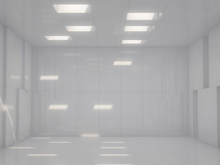 Abstract modern architecture background, empty open space interior. 3D renderingの写真素材