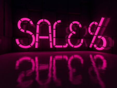Seasonal sales black background with percent discount pattern. Business illustration. 3D renderingの写真素材