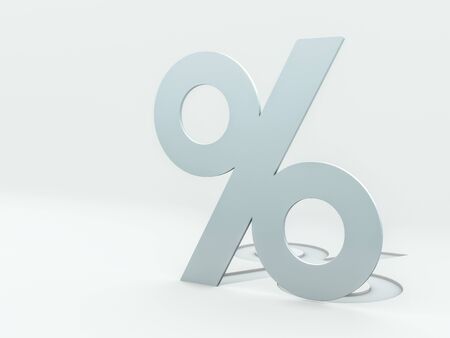 Seasonal sales background. Percent sign. 3D renderingの写真素材