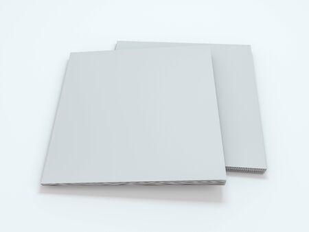 Blank photorealistic brochure mockup on white background. 3D renderingの写真素材
