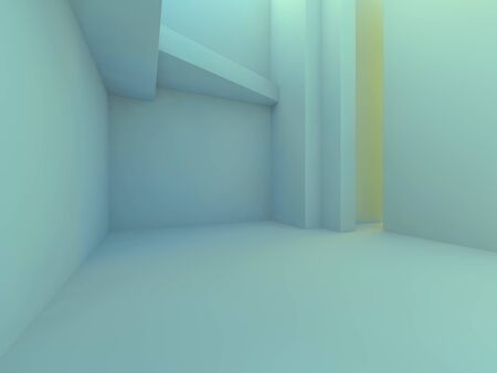 Abstract modern architecture background, empty open space interior. 3D renderingの写真素材