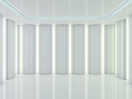 Abstract modern architecture background, empty open space interior. 3D renderingの写真素材