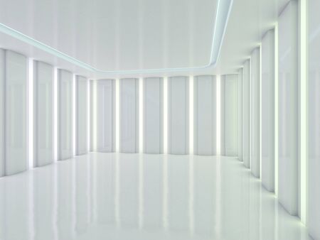 Abstract modern architecture background, empty open space interior. 3D renderingの写真素材