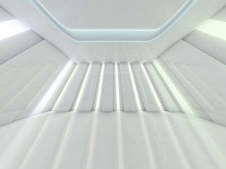 Abstract modern architecture background, empty open space interior. 3D renderingの写真素材