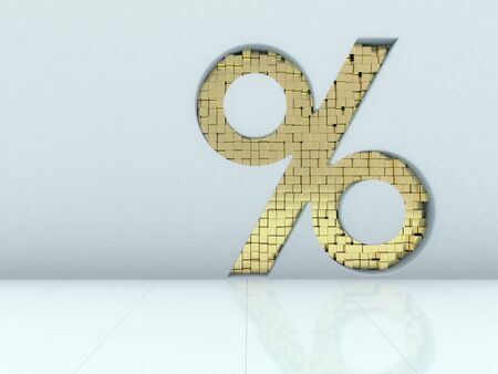Seasonal sales background. Percentage sign. 3D renderingの写真素材