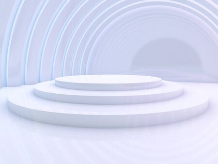 Abstract modern architecture background, empty open space interior. 3D renderingの写真素材