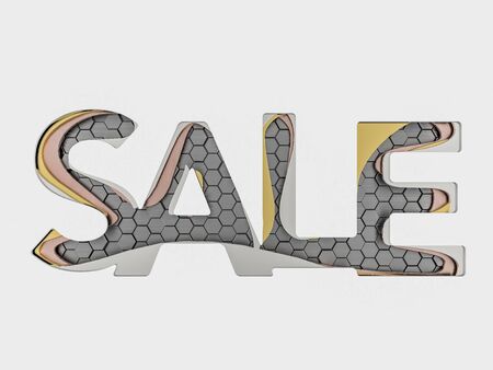 Seasonal sales background. Lettering of sale. 3D renderingの写真素材