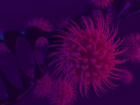 pathogen respiratory coronavirus 2019-ncov flu. Pandemic risk concept. 3D renderingの写真素材