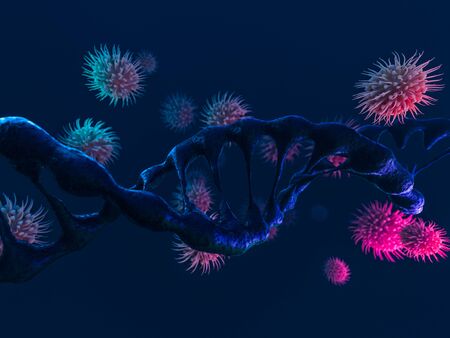 pathogen respiratory coronavirus 2019-ncov flu. Pandemic risk concept. 3Dの写真素材