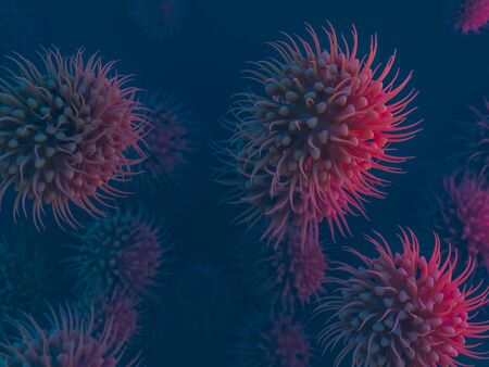 pathogen respiratory coronavirus 2019-ncov flu. Pandemic risk concept. 3D