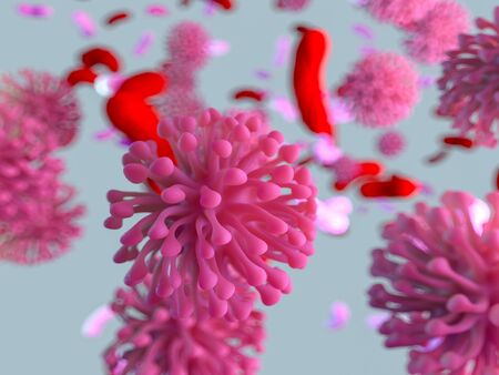 pathogen respiratory coronavirus 2019-ncov flu. Pandemic risk concept. 3Dの写真素材