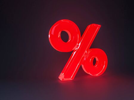 Seasonal sales dark background with percent discount pattern. Business illustration. 3D renderingの写真素材