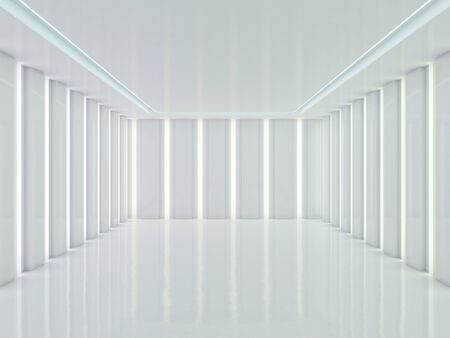 Abstract modern architecture background, empty open space interior. 3D renderingの写真素材