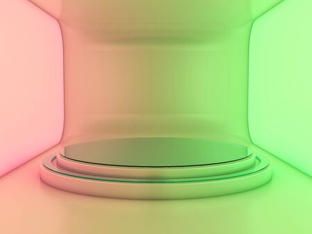 Abstract modern architecture background, empty open space interior. 3D renderingの写真素材