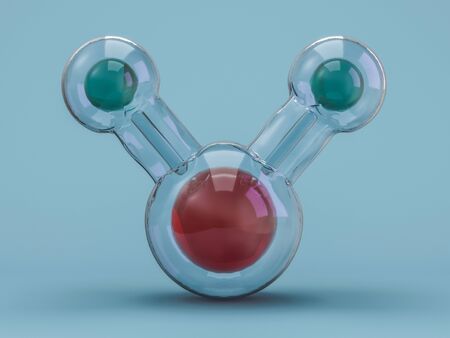 Water molecule. Ecology, biology and biochemistry concept. 3D renderingの写真素材