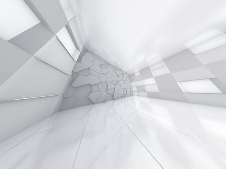 Abstract modern architecture background, empty open space interior. 3D renderingの写真素材
