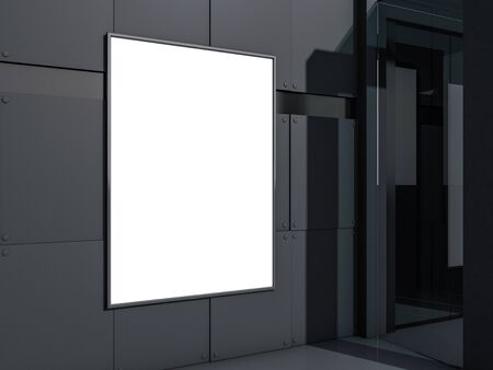 White blank photo frame mockup over background. 3D renderingの写真素材