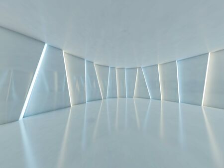 Abstract modern architecture background, empty open space interior. 3D renderingの写真素材
