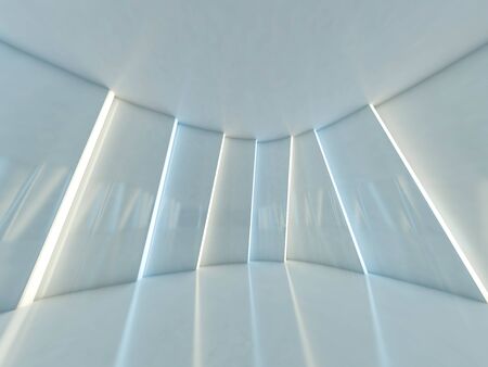 Abstract modern architecture background, empty open space interior. 3D renderingの写真素材