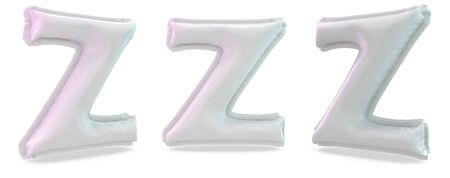 Capital letter Z. Uppercase. Inflatable white balloon on background. 3D renderingの写真素材
