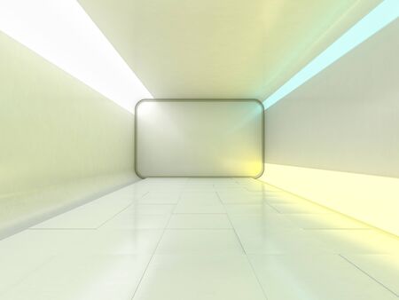 Abstract modern architecture background, empty open space interior. 3D renderingの写真素材