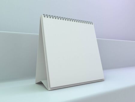 Empty desk calendar. Mockup design luxury concept. 3D renderingの写真素材