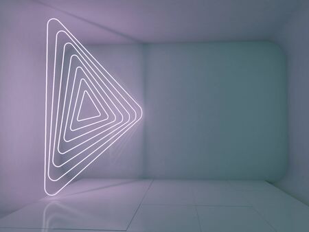 Abstract modern architecture background, empty open space interior. 3D renderingの写真素材