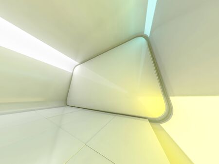 Abstract modern architecture background, empty open space interior. 3D renderingの写真素材