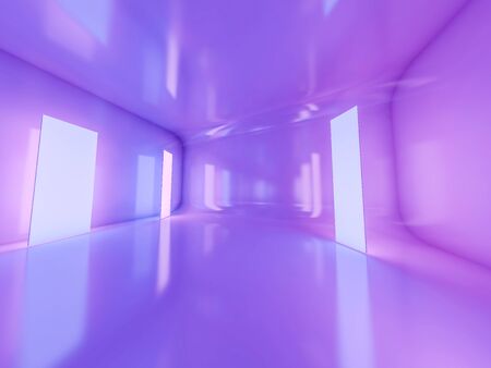 Abstract modern architecture background, empty open space. 3Dの写真素材