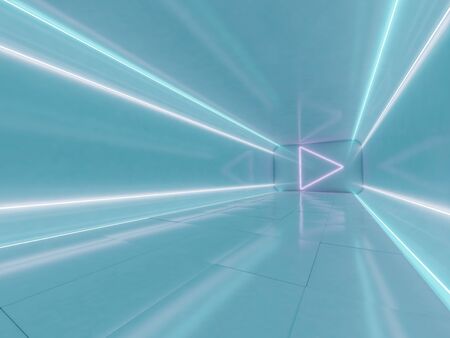 Abstract modern architecture background, empty open space interior. 3Dの写真素材
