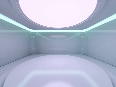 Abstract modern architecture background, empty open space interior. 3Dの写真素材