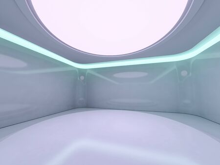 Abstract modern architecture background, empty open space interior. 3Dの写真素材