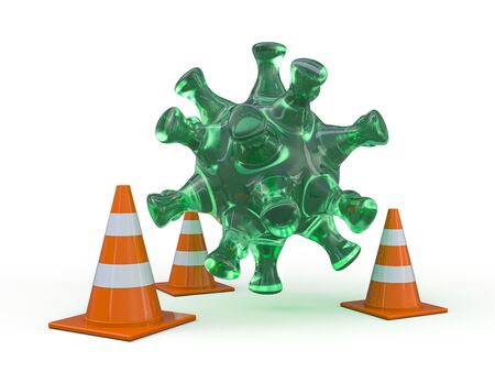 Covid-19.  pathogen respiratory coronavirus 2019-ncov flu. Pandemic risk concept. 3D renderingの写真素材