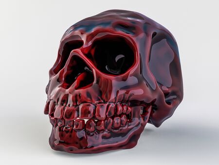 Abstract human skull on a white background. 3D renderingの写真素材