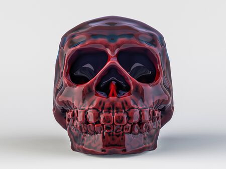 Abstract human skull on a white background. 3D renderingの写真素材