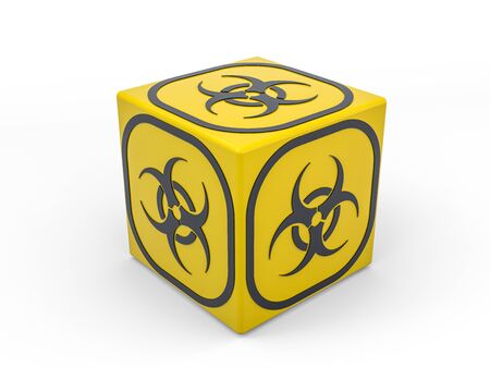 Virus COVID-19, pandemic risk alert. Biohazard sign. Warning sign of virus. 3D renderingの写真素材