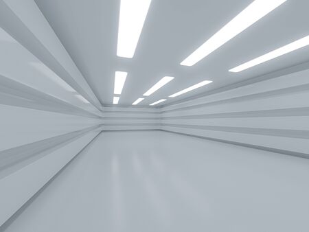 Bright clean interior. Empty open plan interior. 3D renderingの写真素材