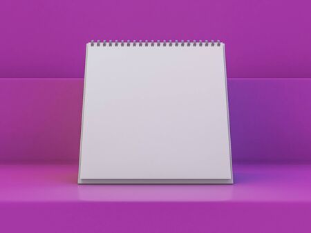 Empty desk calendar. Mockup design luxury concept. 3D renderingの写真素材