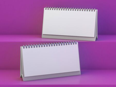 Empty desk calendar. Mockup design luxury concept. 3D renderingの写真素材