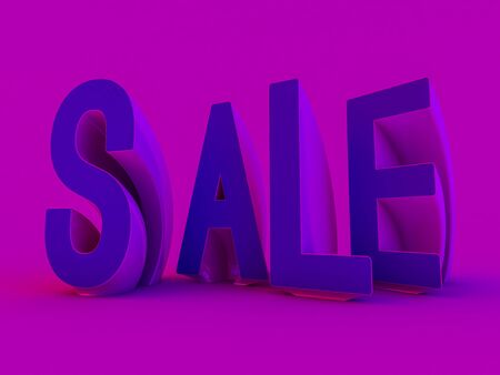 Seasonal sales background. Lettering of sale. 3D renderingの写真素材